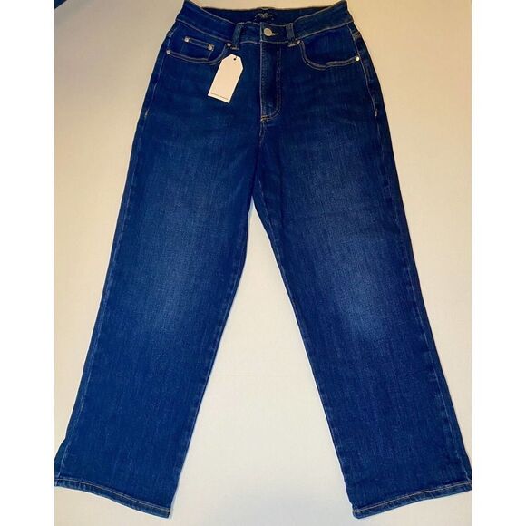 Universal Standard Donna High Rise Curve Straight Jeans 27", Blue, USA W Size 4 - Picture 3 of 5